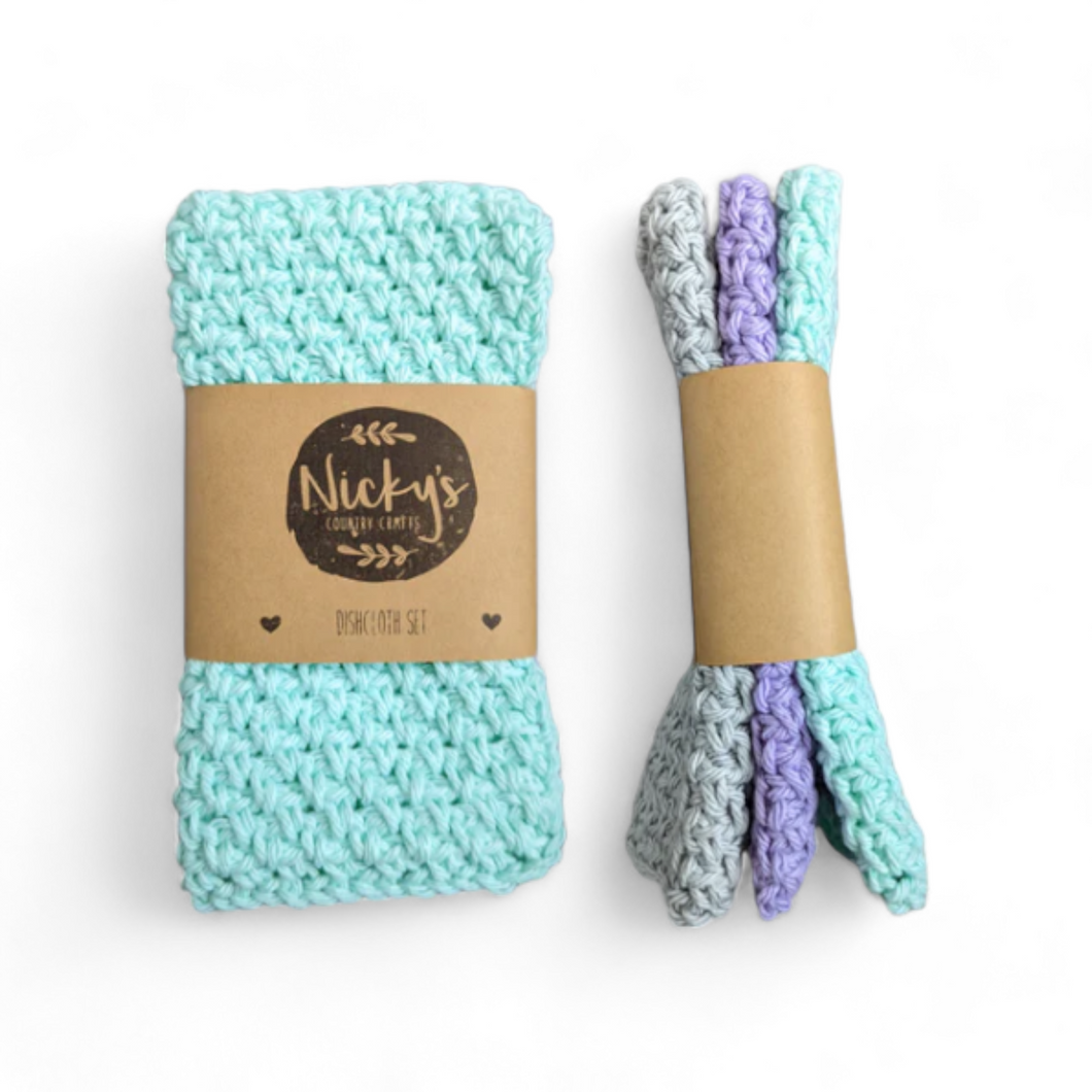 Dishcloths (3 Pack) - Teal/Purple